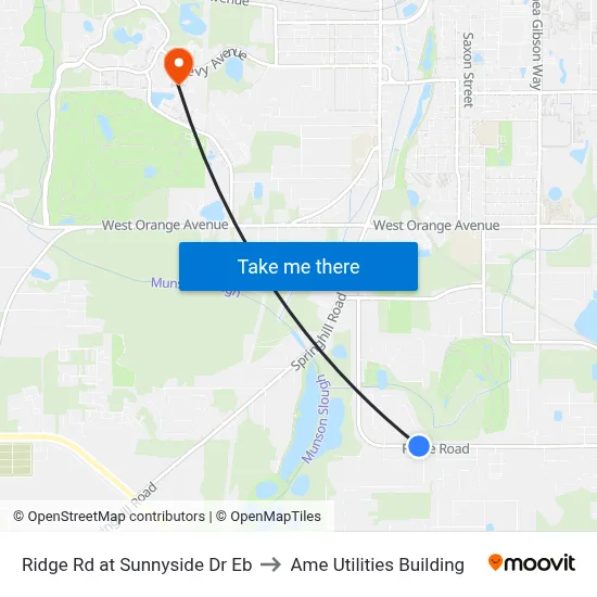 Ridge Rd at Sunnyside Dr Eb to Ame Utilities Building map