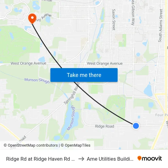 Ridge Rd at Ridge Haven Rd Eb to Ame Utilities Building map