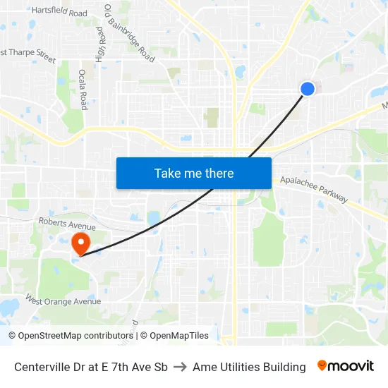 Centerville Dr at E 7th Ave Sb to Ame Utilities Building map