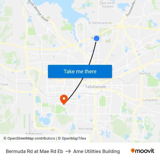 Bermuda Rd at Mae Rd Eb to Ame Utilities Building map