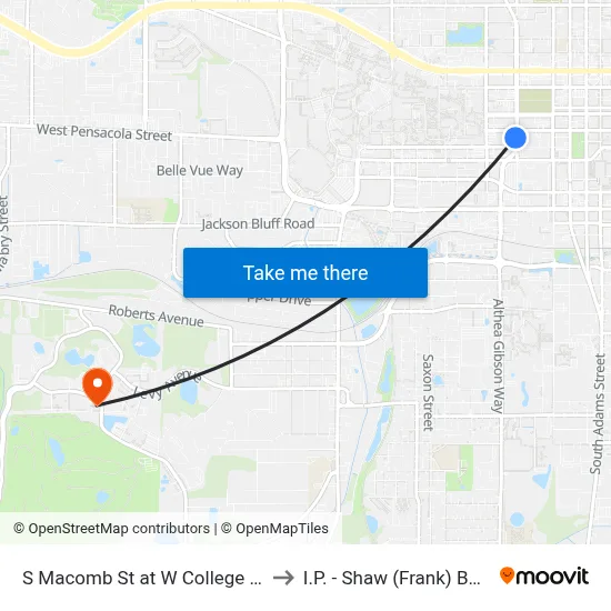 S Macomb St at W College Ave Sb to I.P. - Shaw (Frank) Building map
