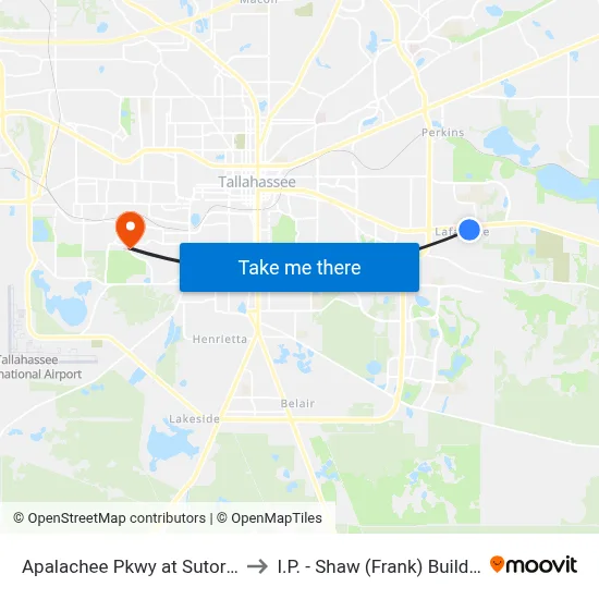 Apalachee Pkwy at Sutor Rd to I.P. - Shaw (Frank) Building map