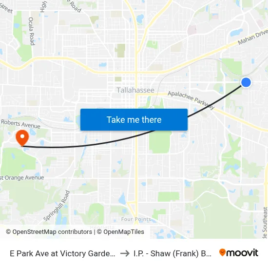E Park Ave at Victory Garden Dr Eb to I.P. - Shaw (Frank) Building map