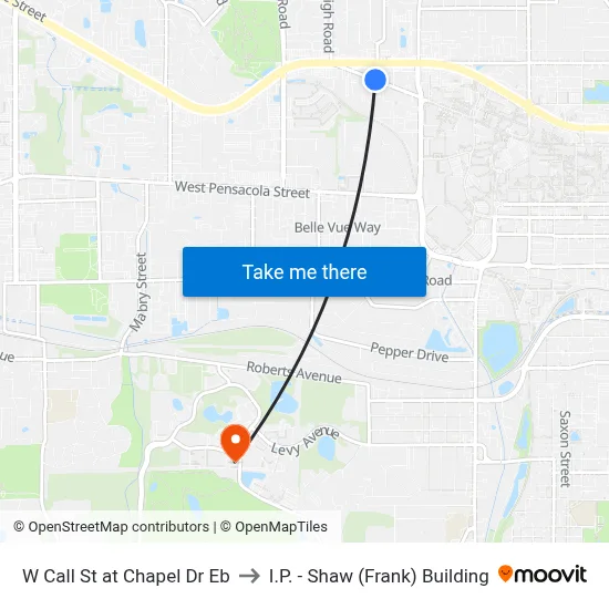 W Call St at Chapel Dr Eb to I.P. - Shaw (Frank) Building map