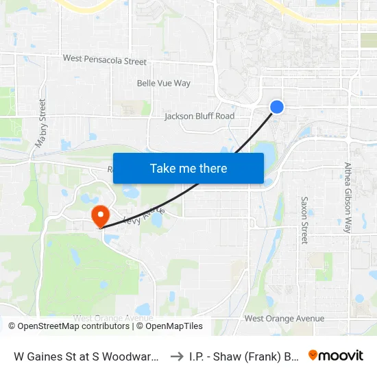 W Gaines St at S Woodward Ave Eb to I.P. - Shaw (Frank) Building map