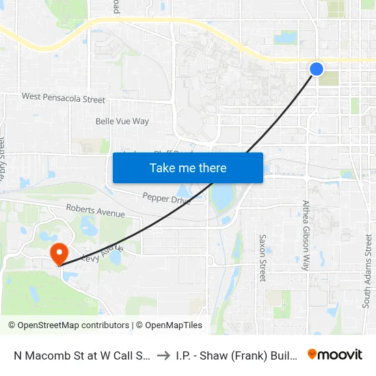 N Macomb St at W Call St Sb to I.P. - Shaw (Frank) Building map