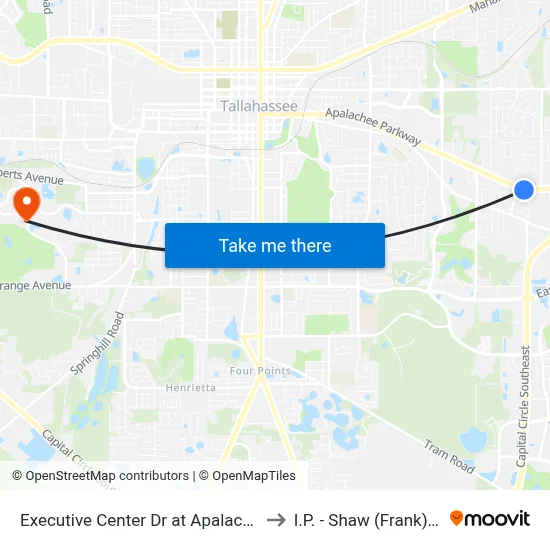 Executive Center Dr at Apalachee Pkwy Nb to I.P. - Shaw (Frank) Building map
