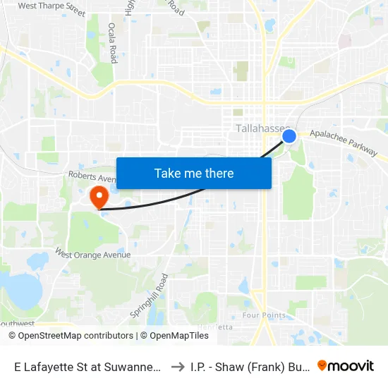 E Lafayette St at Suwannee St Eb to I.P. - Shaw (Frank) Building map