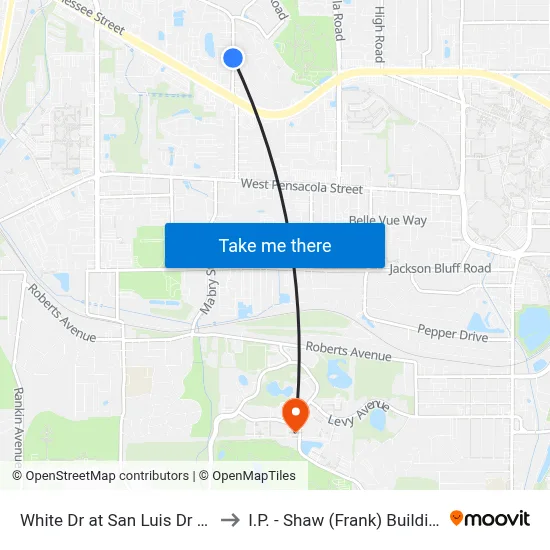 White Dr at San Luis Dr Nb to I.P. - Shaw (Frank) Building map