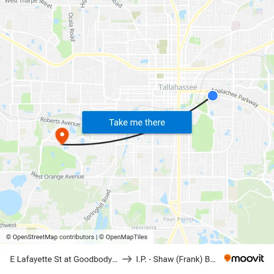 E Lafayette St at Goodbody Ln Wb to I.P. - Shaw (Frank) Building map