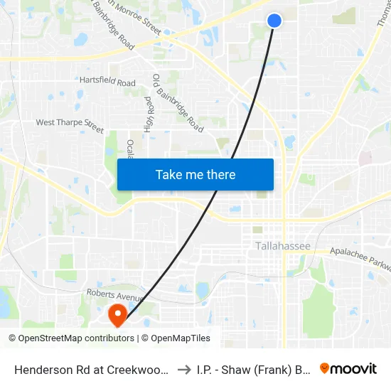 Henderson Rd at Creekwood Ln Wb to I.P. - Shaw (Frank) Building map