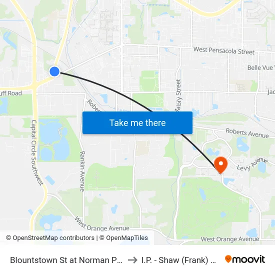 Blountstown St at Norman Park Dr Nb to I.P. - Shaw (Frank) Building map