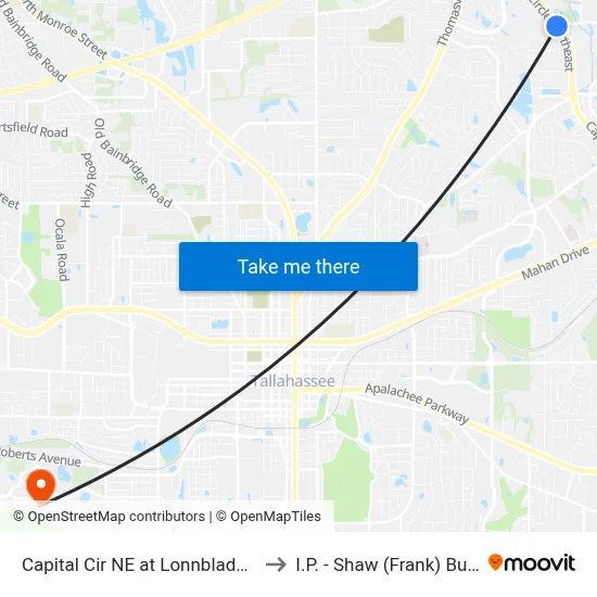 Capital Cir NE at Lonnbladh Rd Sb to I.P. - Shaw (Frank) Building map