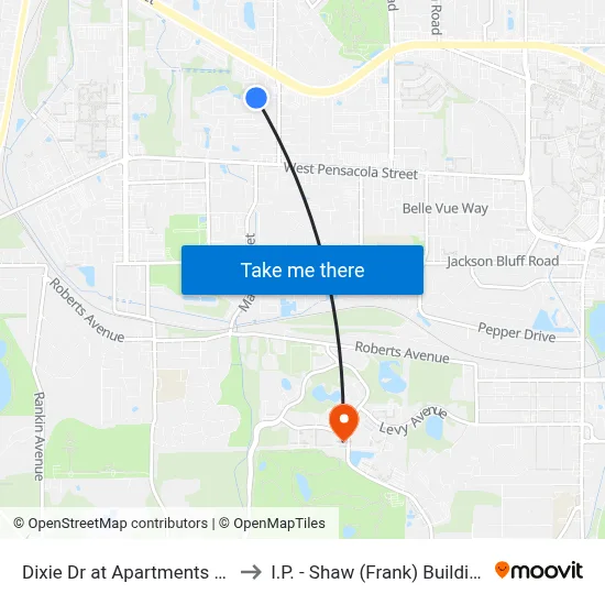 Dixie Dr at Apartments Sb to I.P. - Shaw (Frank) Building map