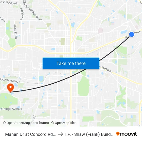 Mahan Dr at Concord Rd Eb to I.P. - Shaw (Frank) Building map