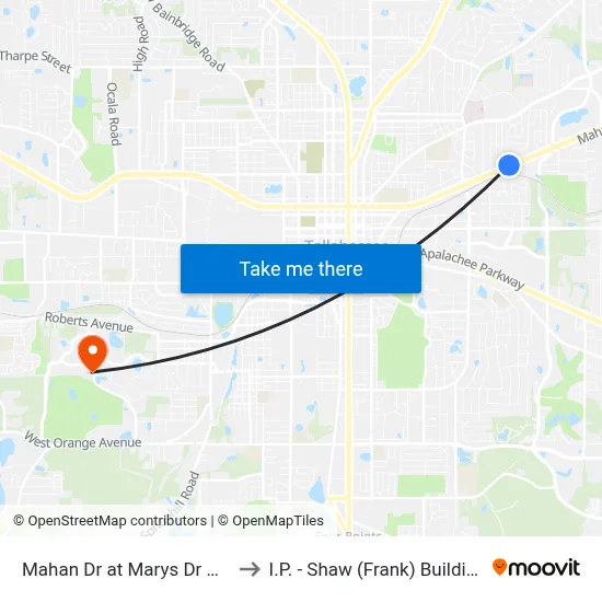 Mahan Dr at Marys Dr Wb to I.P. - Shaw (Frank) Building map