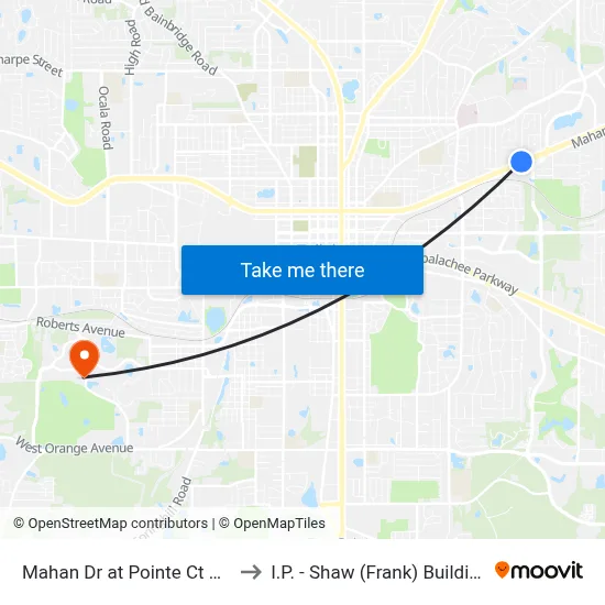 Mahan Dr at Pointe Ct Wb to I.P. - Shaw (Frank) Building map