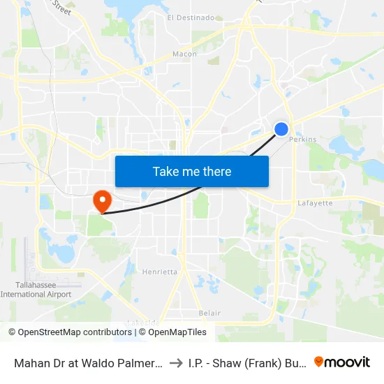Mahan Dr at Waldo Palmer Ln Eb to I.P. - Shaw (Frank) Building map