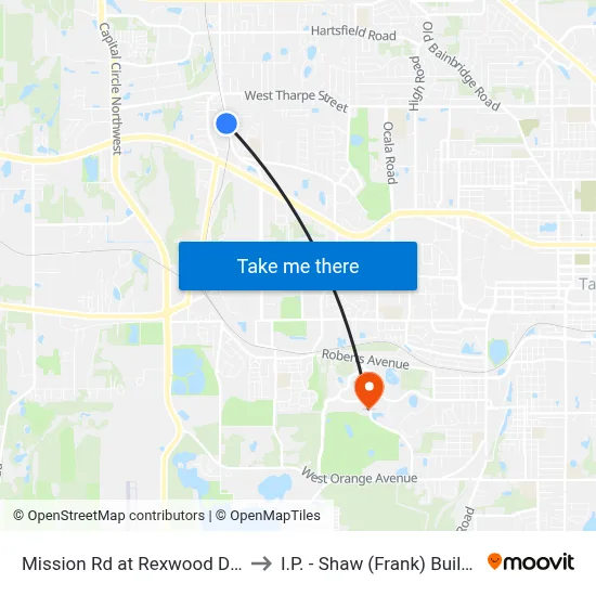 Mission Rd at Rexwood Dr Sb to I.P. - Shaw (Frank) Building map