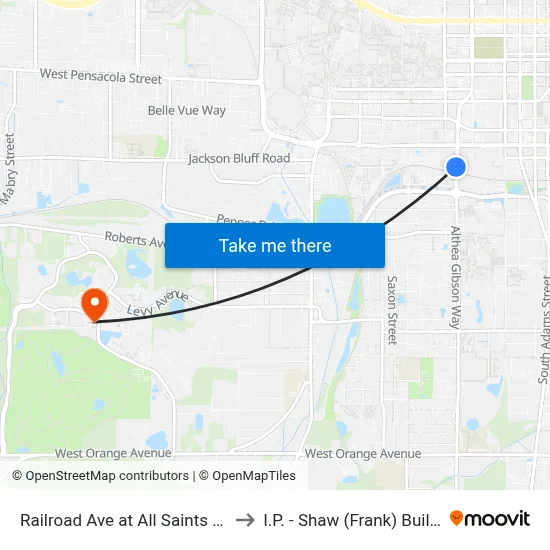 Railroad Ave at All Saints St Sb to I.P. - Shaw (Frank) Building map