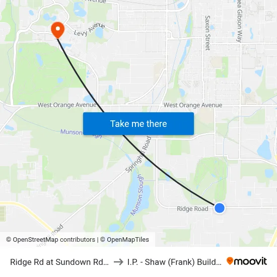Ridge Rd at Sundown Rd Eb to I.P. - Shaw (Frank) Building map