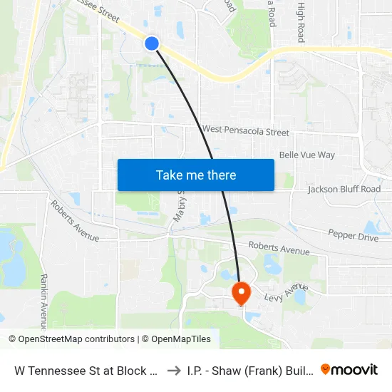 W Tennessee St at Block Ct Eb to I.P. - Shaw (Frank) Building map