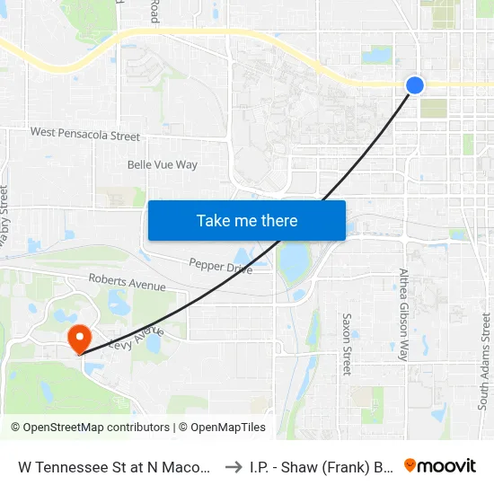 W Tennessee St at N Macomb St Eb to I.P. - Shaw (Frank) Building map