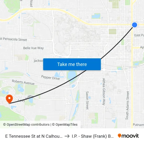E Tennessee St at N Calhoun St Eb to I.P. - Shaw (Frank) Building map