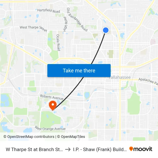 W Tharpe St at Branch St Eb to I.P. - Shaw (Frank) Building map