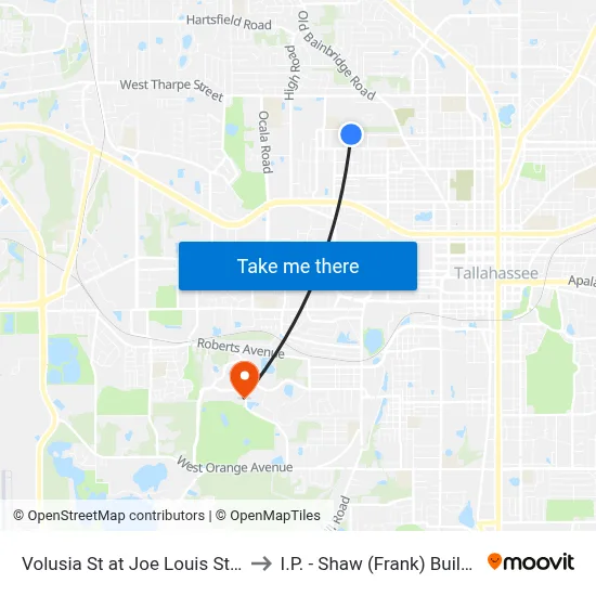 Volusia St at Joe Louis St Wb to I.P. - Shaw (Frank) Building map