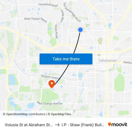 Volusia St at Abraham St Wb to I.P. - Shaw (Frank) Building map