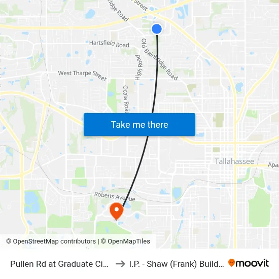 Pullen Rd at Graduate Cir Eb to I.P. - Shaw (Frank) Building map