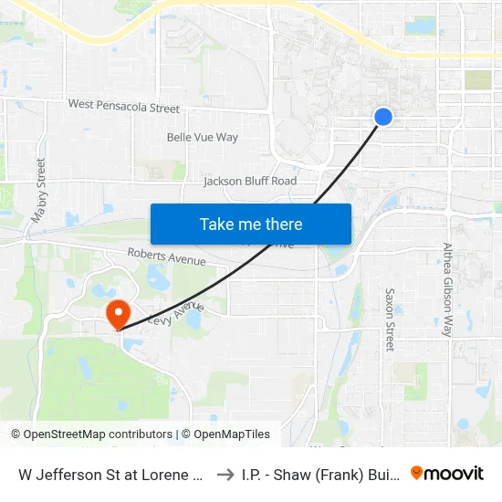 W Jefferson St at Lorene St Wb to I.P. - Shaw (Frank) Building map