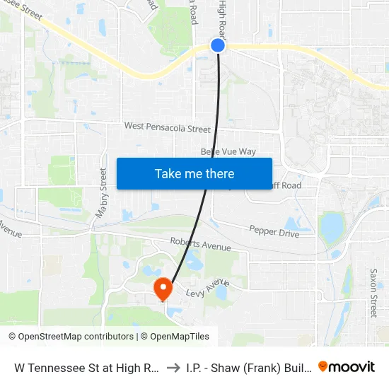 W Tennessee St at High Rd Wb to I.P. - Shaw (Frank) Building map