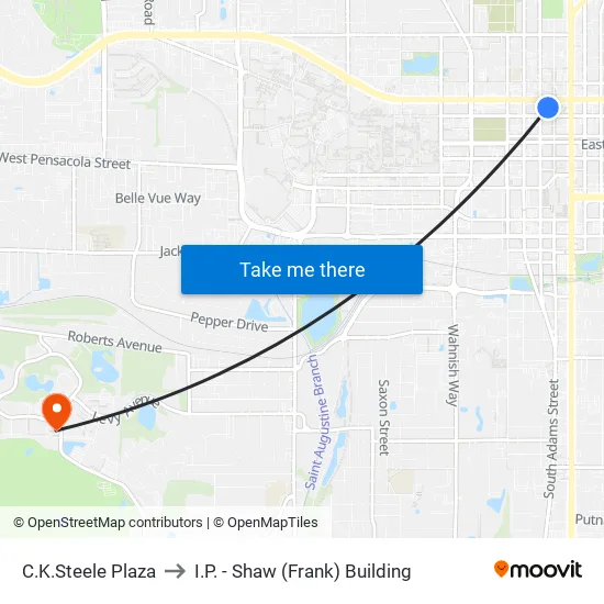 C.K.Steele Plaza to I.P. - Shaw (Frank) Building map