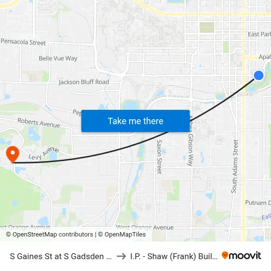 S Gaines St at S Gadsden St Eb to I.P. - Shaw (Frank) Building map