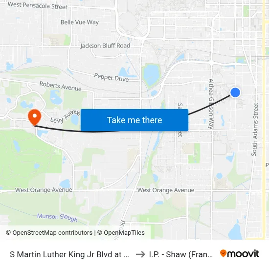 S Martin Luther King Jr Blvd at W Palmer Ave Sb to I.P. - Shaw (Frank) Building map