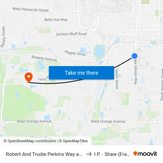 Robert And Trudie Perkins Way at Althea Gibson Way Eb to I.P. - Shaw (Frank) Building map