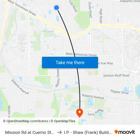 Mission Rd at Cuerno St Eb to I.P. - Shaw (Frank) Building map
