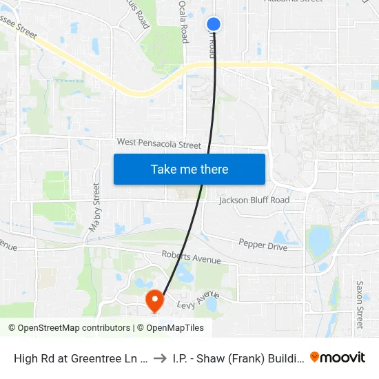 High Rd at Greentree Ln Sb to I.P. - Shaw (Frank) Building map