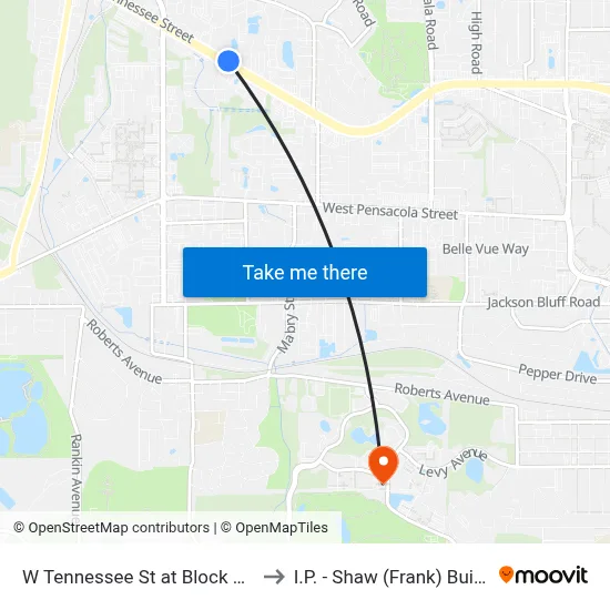 W Tennessee St at Block Ct Wb to I.P. - Shaw (Frank) Building map