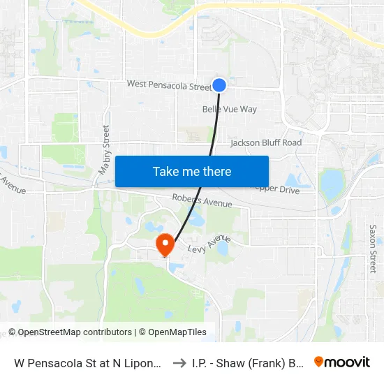 W Pensacola St at N Lipona Rd Wb to I.P. - Shaw (Frank) Building map