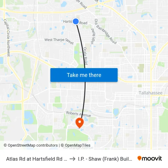 Atlas Rd at Hartsfield Rd Wb to I.P. - Shaw (Frank) Building map