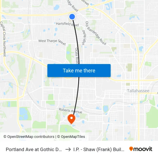 Portland Ave at Gothic Dr Eb to I.P. - Shaw (Frank) Building map