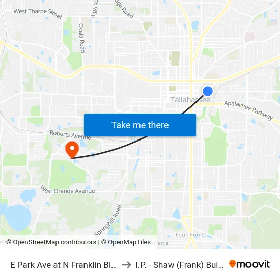 E Park Ave at N Franklin Blvd Eb to I.P. - Shaw (Frank) Building map