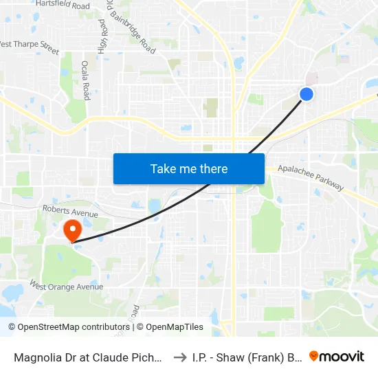 Magnolia Dr at Claude Pichard Dr Nb to I.P. - Shaw (Frank) Building map