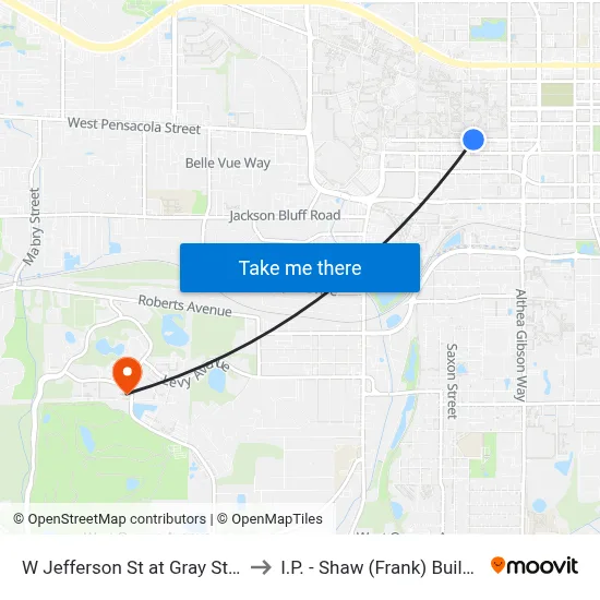 W Jefferson St at Gray St Wb to I.P. - Shaw (Frank) Building map