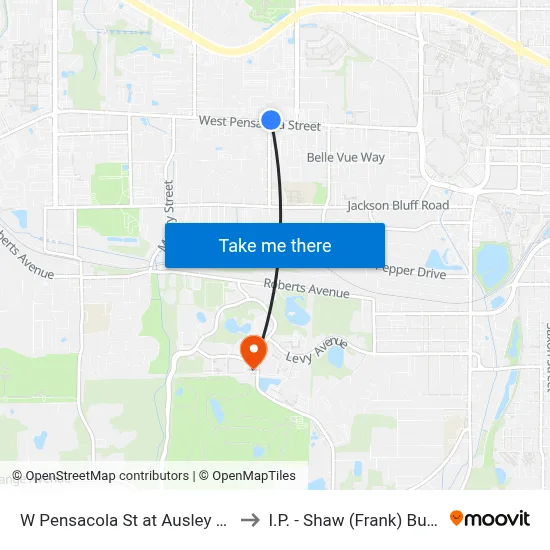 W Pensacola St at Ausley Rd Wb to I.P. - Shaw (Frank) Building map