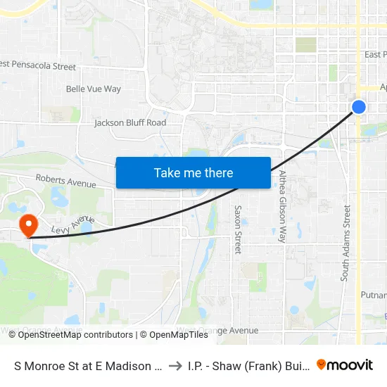 S Monroe St at E Madison St Nb to I.P. - Shaw (Frank) Building map