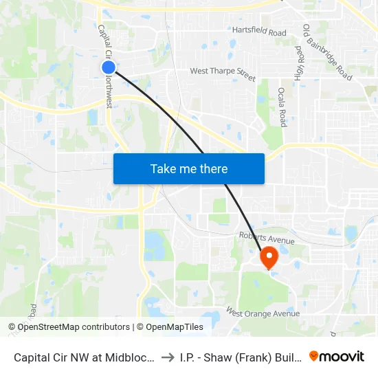 Capital Cir NW at Midblock Nb to I.P. - Shaw (Frank) Building map